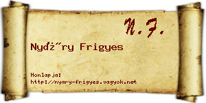 Nyáry Frigyes névjegykártya